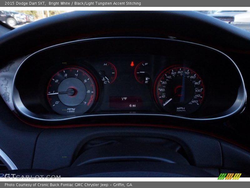 Bright White / Black/Light Tungsten Accent Stitching 2015 Dodge Dart SXT