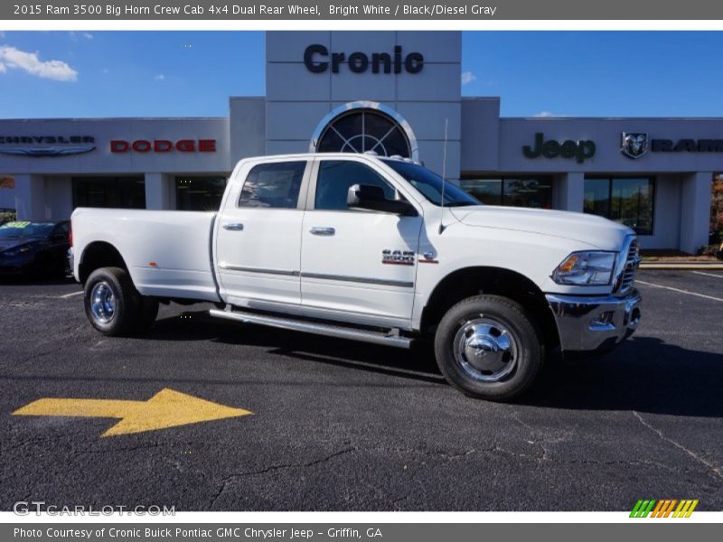 Bright White / Black/Diesel Gray 2015 Ram 3500 Big Horn Crew Cab 4x4 Dual Rear Wheel
