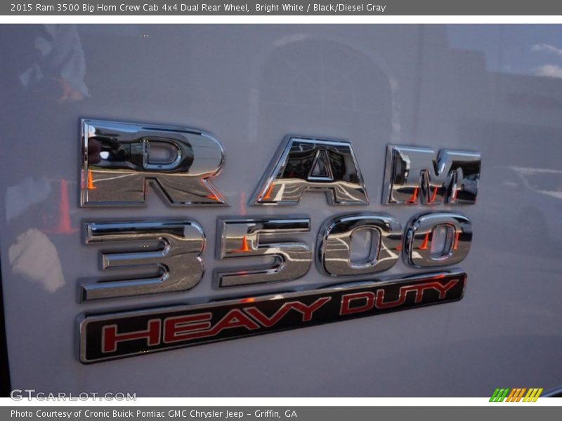 Bright White / Black/Diesel Gray 2015 Ram 3500 Big Horn Crew Cab 4x4 Dual Rear Wheel