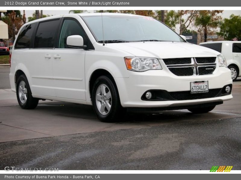 Stone White / Black/Light Graystone 2012 Dodge Grand Caravan Crew