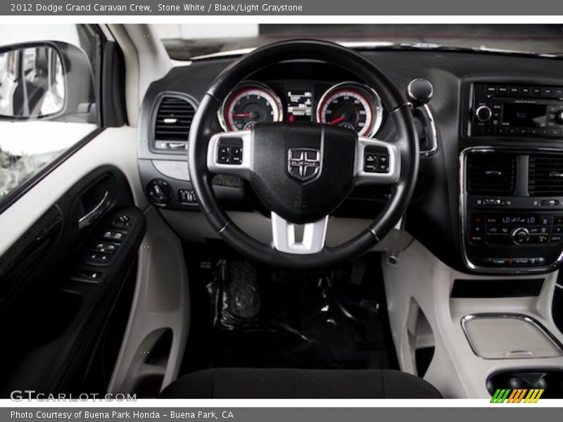 Stone White / Black/Light Graystone 2012 Dodge Grand Caravan Crew