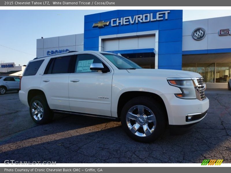 White Diamond Tricoat / Cocoa/Dune 2015 Chevrolet Tahoe LTZ