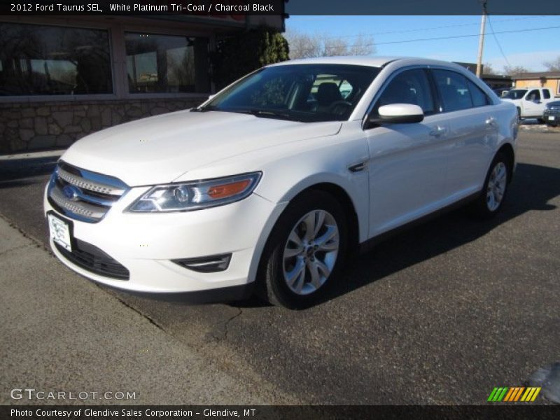 White Platinum Tri-Coat / Charcoal Black 2012 Ford Taurus SEL