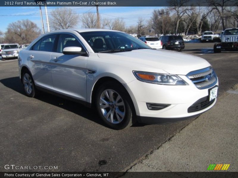 White Platinum Tri-Coat / Charcoal Black 2012 Ford Taurus SEL