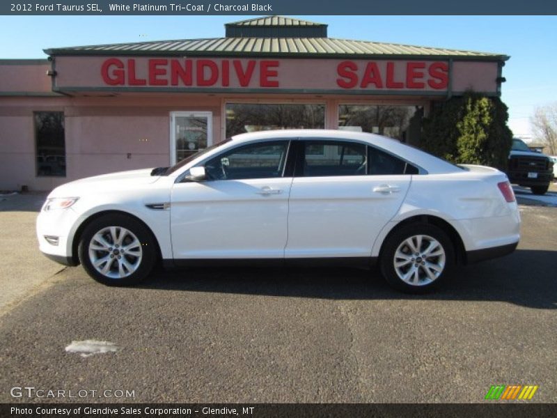 White Platinum Tri-Coat / Charcoal Black 2012 Ford Taurus SEL
