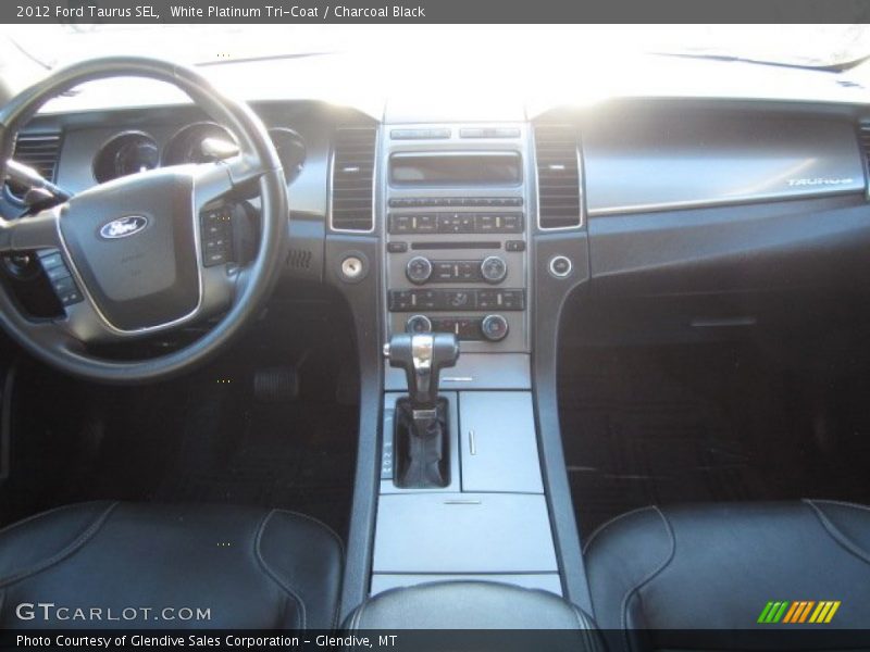 White Platinum Tri-Coat / Charcoal Black 2012 Ford Taurus SEL