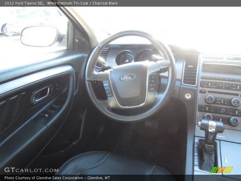 White Platinum Tri-Coat / Charcoal Black 2012 Ford Taurus SEL