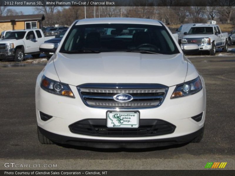White Platinum Tri-Coat / Charcoal Black 2012 Ford Taurus SEL