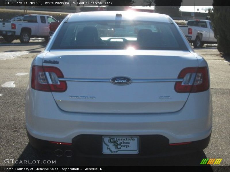 White Platinum Tri-Coat / Charcoal Black 2012 Ford Taurus SEL