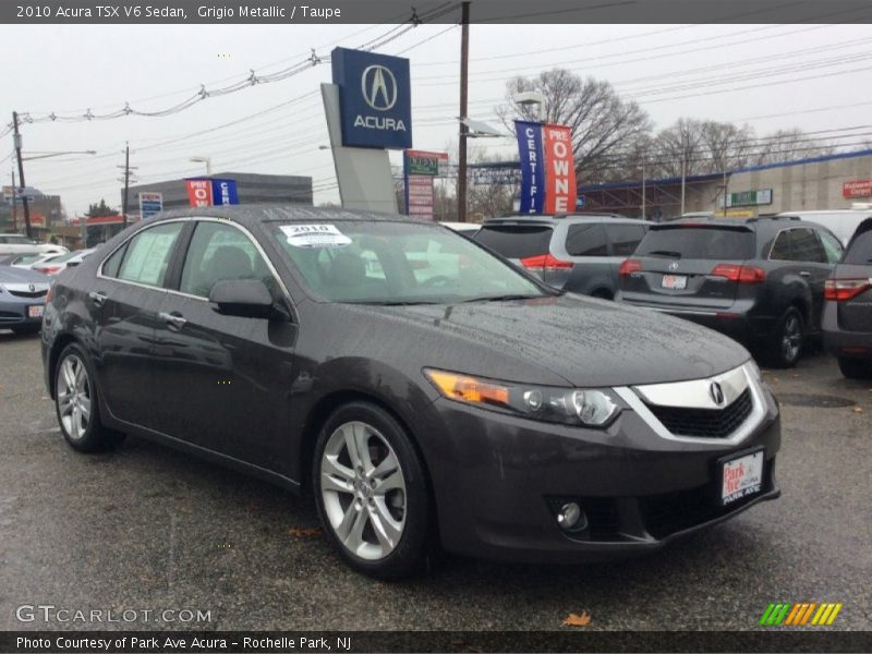 Grigio Metallic / Taupe 2010 Acura TSX V6 Sedan