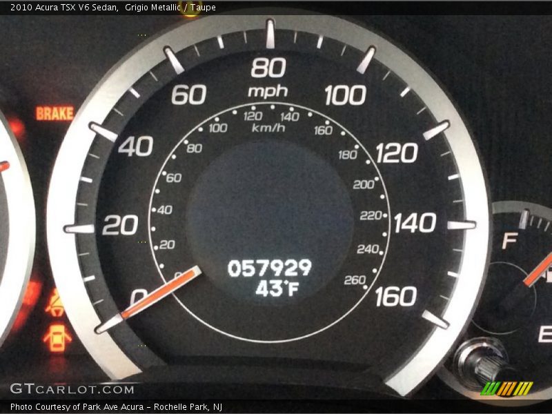 Grigio Metallic / Taupe 2010 Acura TSX V6 Sedan