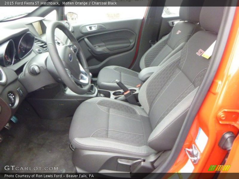 Molten Orange / Charcoal Black 2015 Ford Fiesta ST Hatchback