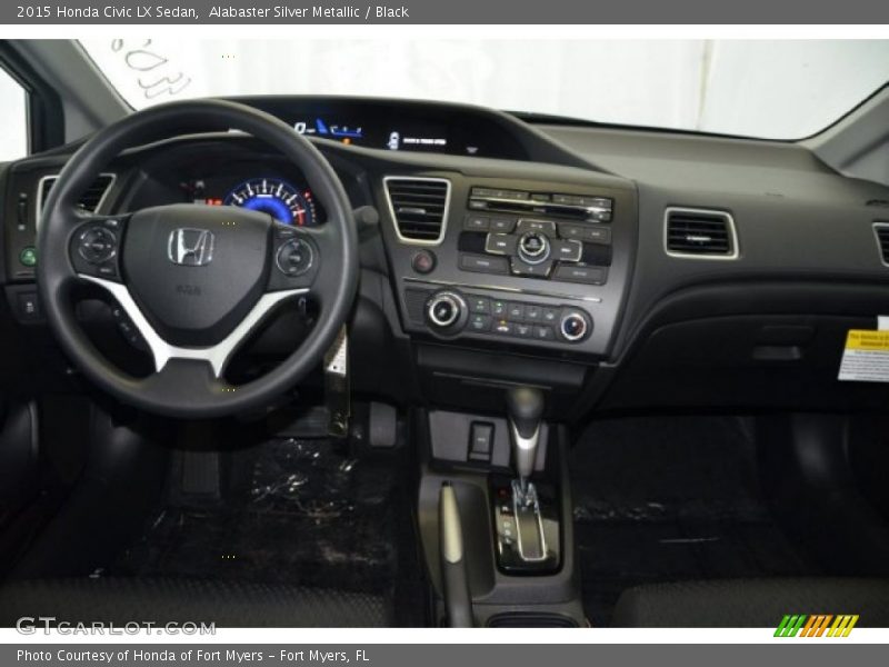 Alabaster Silver Metallic / Black 2015 Honda Civic LX Sedan