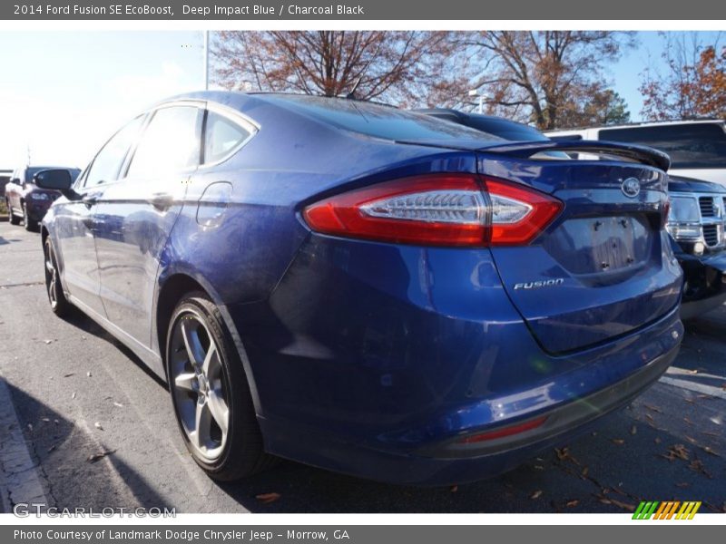 Deep Impact Blue / Charcoal Black 2014 Ford Fusion SE EcoBoost