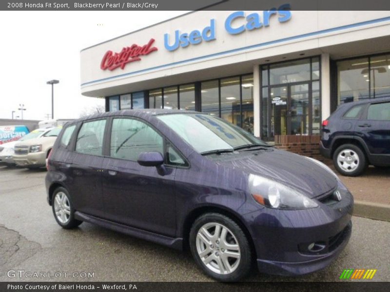 Blackberry Pearl / Black/Grey 2008 Honda Fit Sport