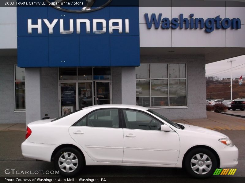 Super White / Stone 2003 Toyota Camry LE