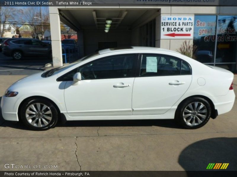 Taffeta White / Beige 2011 Honda Civic EX Sedan