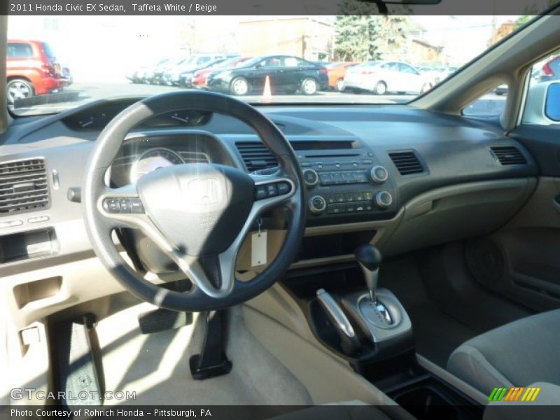 Taffeta White / Beige 2011 Honda Civic EX Sedan