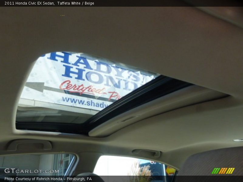 Taffeta White / Beige 2011 Honda Civic EX Sedan