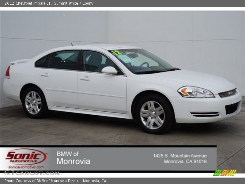 Summit White / Ebony 2012 Chevrolet Impala LT