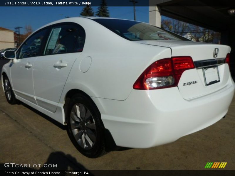 Taffeta White / Beige 2011 Honda Civic EX Sedan