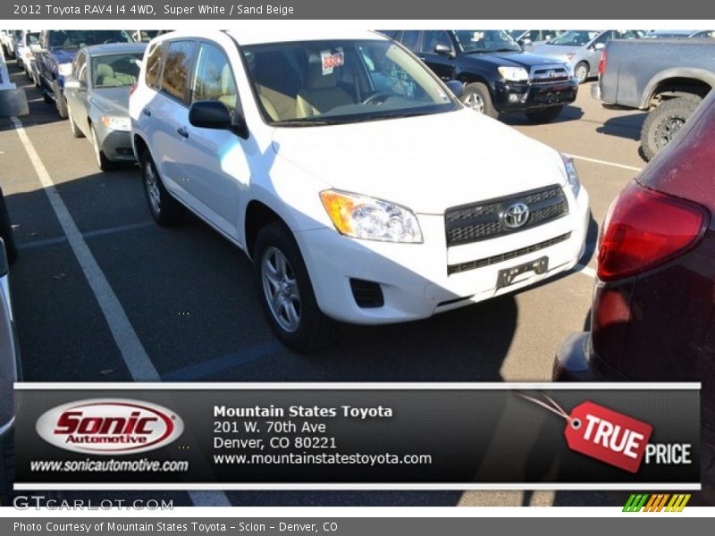 Super White / Sand Beige 2012 Toyota RAV4 I4 4WD