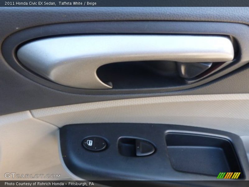 Taffeta White / Beige 2011 Honda Civic EX Sedan