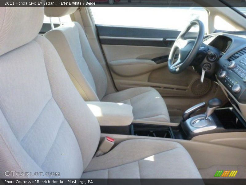 Taffeta White / Beige 2011 Honda Civic EX Sedan