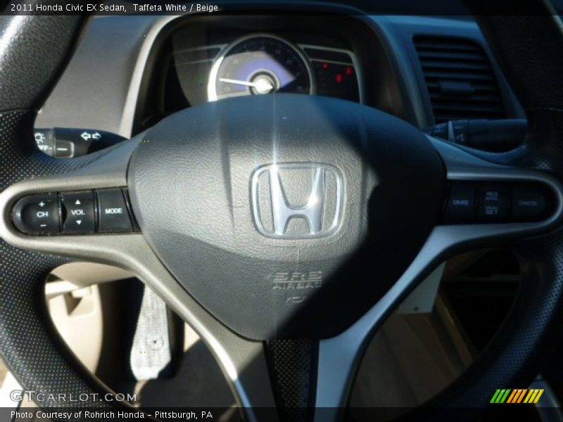 Taffeta White / Beige 2011 Honda Civic EX Sedan
