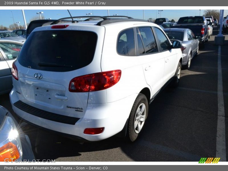 Powder White Pearl / Gray 2009 Hyundai Santa Fe GLS 4WD