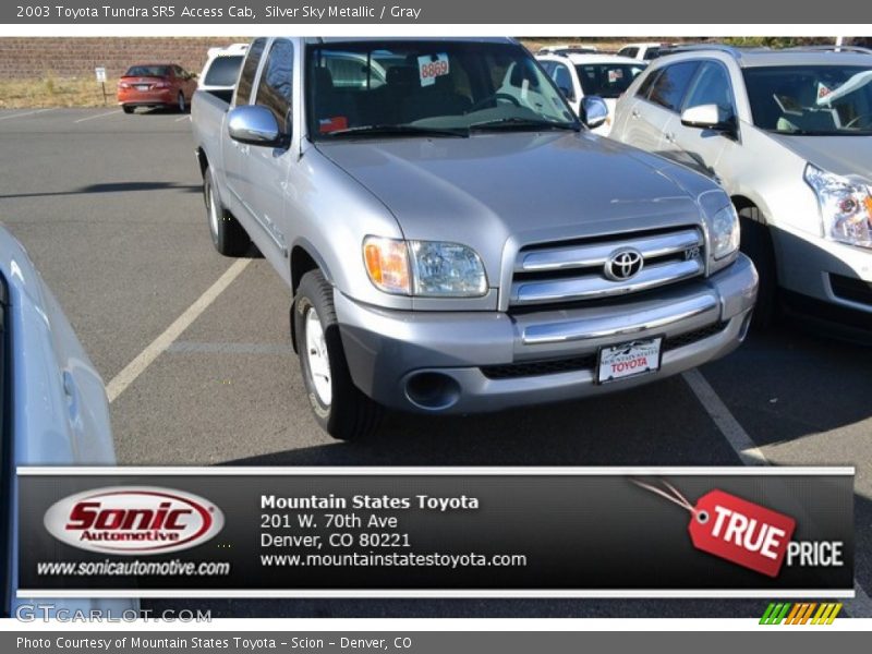 Silver Sky Metallic / Gray 2003 Toyota Tundra SR5 Access Cab