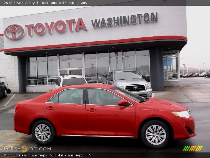Barcelona Red Metallic / Ivory 2012 Toyota Camry LE