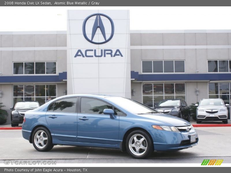 Atomic Blue Metallic / Gray 2008 Honda Civic LX Sedan
