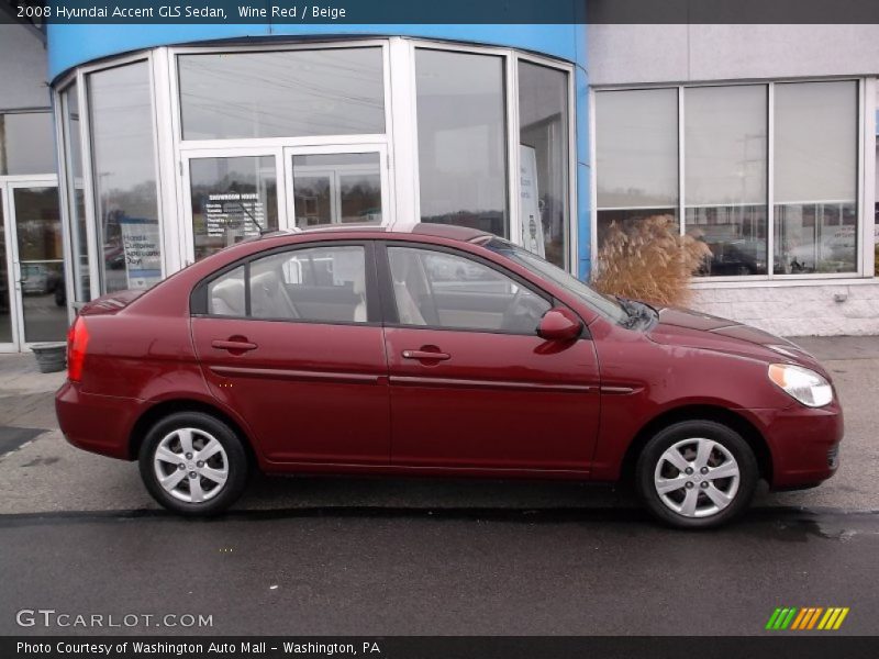 Wine Red / Beige 2008 Hyundai Accent GLS Sedan