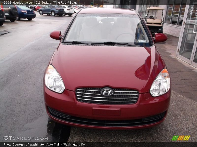 Wine Red / Beige 2008 Hyundai Accent GLS Sedan