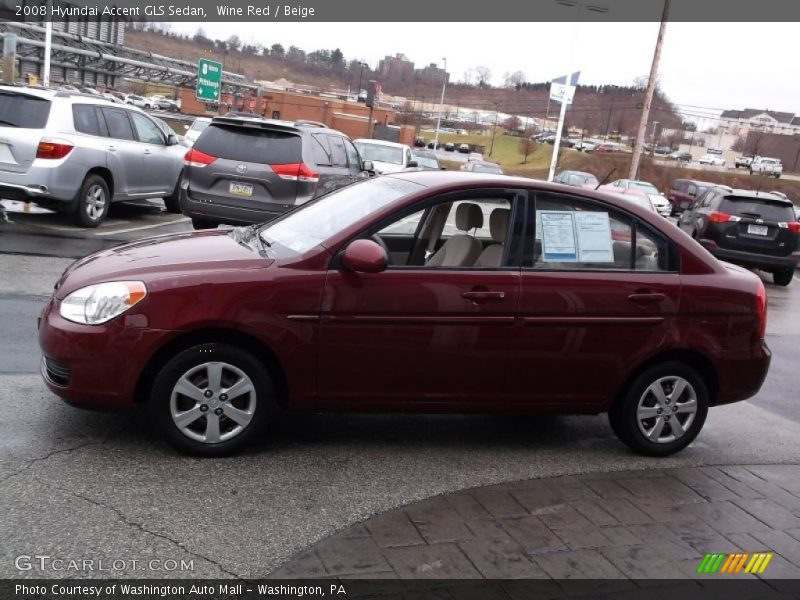 Wine Red / Beige 2008 Hyundai Accent GLS Sedan