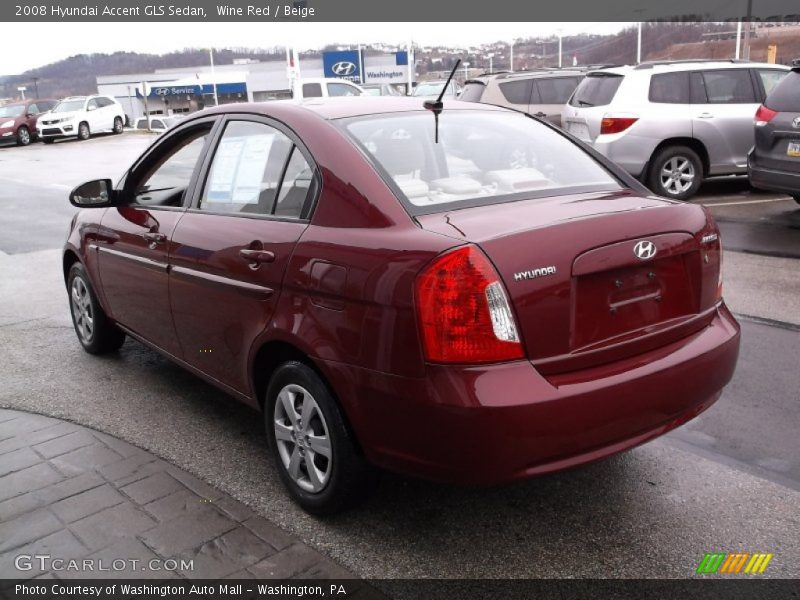 Wine Red / Beige 2008 Hyundai Accent GLS Sedan