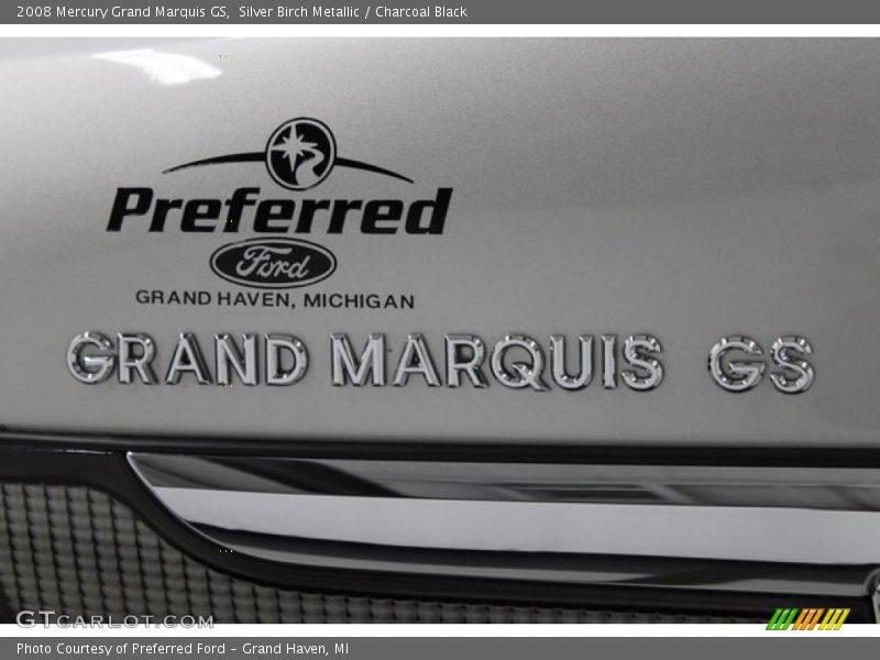 Silver Birch Metallic / Charcoal Black 2008 Mercury Grand Marquis GS