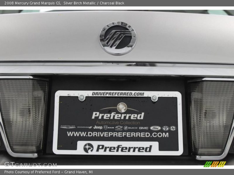 Silver Birch Metallic / Charcoal Black 2008 Mercury Grand Marquis GS