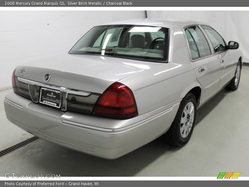 Silver Birch Metallic / Charcoal Black 2008 Mercury Grand Marquis GS