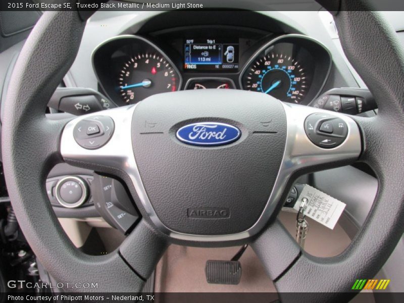 Tuxedo Black Metallic / Medium Light Stone 2015 Ford Escape SE