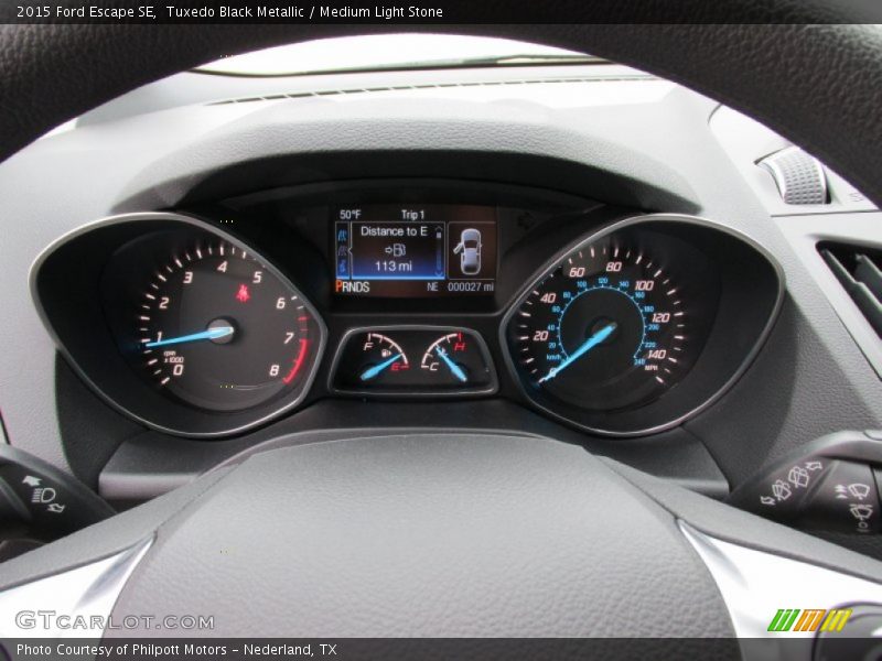 Tuxedo Black Metallic / Medium Light Stone 2015 Ford Escape SE