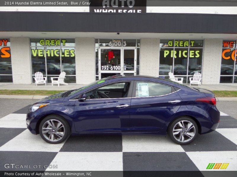 Blue / Gray 2014 Hyundai Elantra Limited Sedan