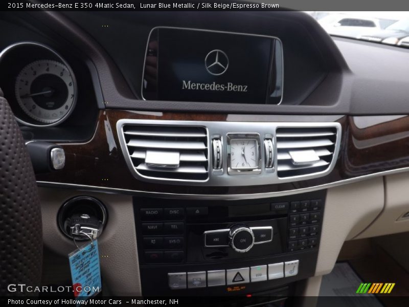 Lunar Blue Metallic / Silk Beige/Espresso Brown 2015 Mercedes-Benz E 350 4Matic Sedan