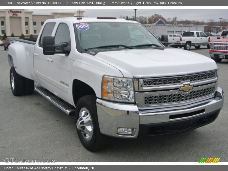 Summit White / Light Titanium/Dark Titanium 2008 Chevrolet Silverado 3500HD LTZ Crew Cab 4x4 Dually