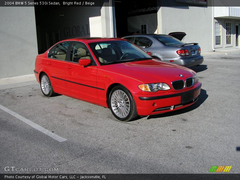Bright Red / Beige 2004 BMW 5 Series 530i Sedan
