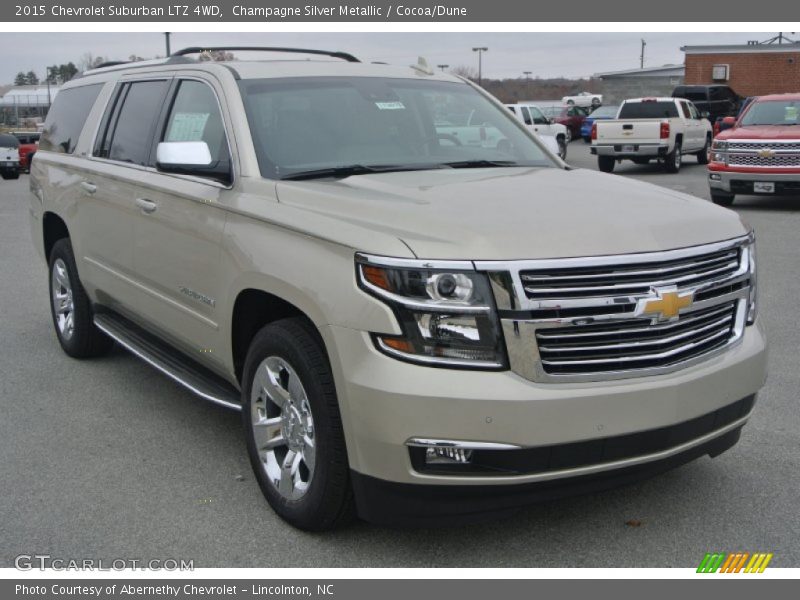 Champagne Silver Metallic / Cocoa/Dune 2015 Chevrolet Suburban LTZ 4WD