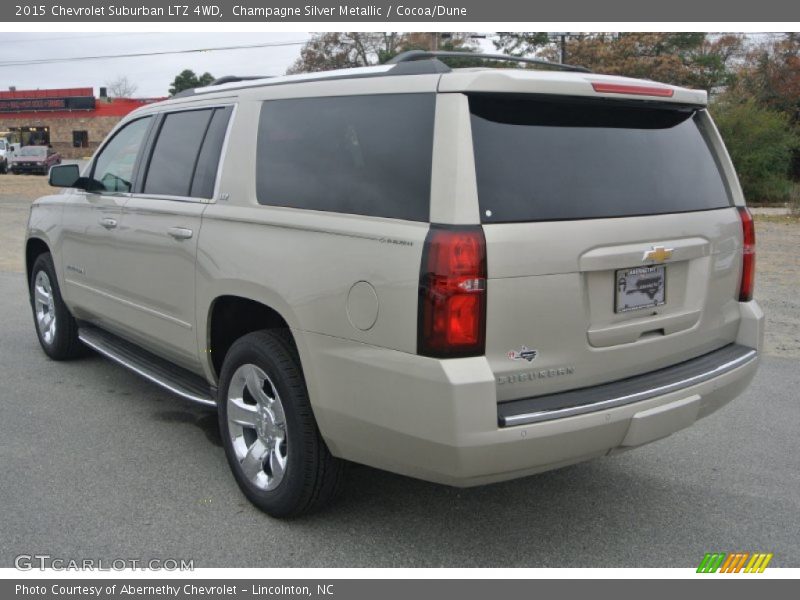 Champagne Silver Metallic / Cocoa/Dune 2015 Chevrolet Suburban LTZ 4WD