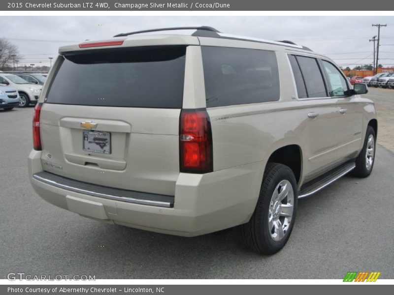 Champagne Silver Metallic / Cocoa/Dune 2015 Chevrolet Suburban LTZ 4WD