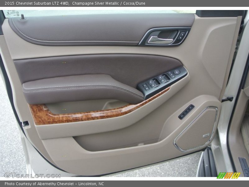 Champagne Silver Metallic / Cocoa/Dune 2015 Chevrolet Suburban LTZ 4WD